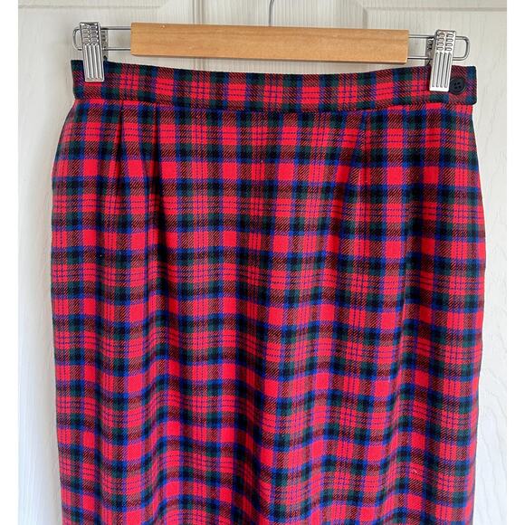 Vintage Pendleton Red and Blue Authentic Macduff Tartan Pencil Skirt Size Small - Picture 2 of 6